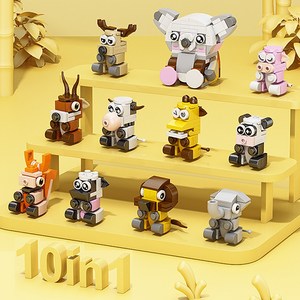 [알꿀밤-호환블럭-동물곤충] E코알라 자연 동물 10in1 세트, 1개