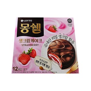 롯데제과 몽쉘 딸기 생크림 케이크 S 12p, 408g, 4개