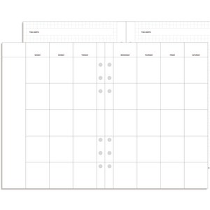 데이스테이션 6공 A5 25절 바인더 리필 먼슬리 플래너, 일요일 시작, 분리형 심플