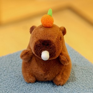 [사은품증정]리빙웍스 카피바라 인형 열쇠고리 가방 악세사리 커플 우정 키링 애착인형 키홀더, 풍선껌 카피바라 키링, 1개