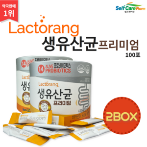 [셀프케어팜]아람 락토랑 생유산균 프리미엄 100포 2통, 250g, 2개