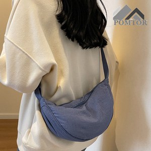 POMTOR 남여공용 데일리 무지 크로스백 트렌디 커플 숄더백