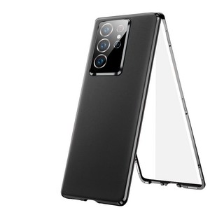 갤럭시 S23 울트라 가죽 케이스 - 강화유리마그네틱 자동흡착 - 풀커버 케이스 호환 Galaxy S23 Ulta