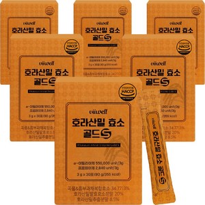 호라산밀 효소 골드 S 발효 곡물 콤부 효소 가루 식약처 HACCP 인증 분말 스틱, 90g, 6개
