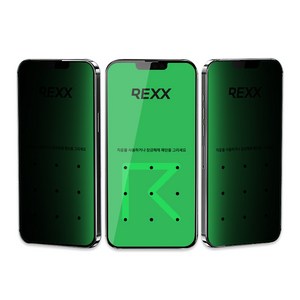 렉스 안보일껄 사생활 보호 9H 고경도 강화유리 프라이버시 휴대폰 강화유리 액정 보호필름 2P, 2개