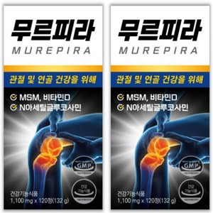 [1+1] 무르피라 2박스 관절 연골 MSM NAG 영양제, 120정, 2개