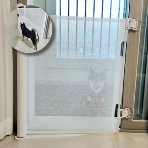 야나독 강아지 고양이 안전문 애견 반자동 슬라이드 펫도어 1.5m(3m 양면스티커), 화이트, 1개