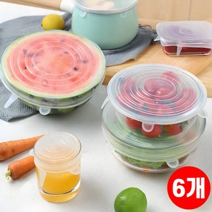 [완벽밀폐] 모아르 찰떡랩 실리콘 밀폐 커버 6종세트 환경호르몬NO 안심소재, 찰떡랩 6종, 1세트