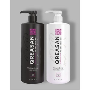 QREASAN 크래아산 라시스 데미지 클리닉 단백질 샴푸 1000ml 1P + 컨디셔너 1000ml, 1세트