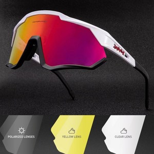 카프보에 고글 교체형 4렌즈 풀패키지 자전거 스포츠 선글라스 사이클 클리어렌즈 편광 야간용 클립, Co5