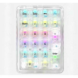불빛 키보드 LED 투명 기계식 키패드 (색상별) C타입 숫자 유선 조명 숫자 usb 윈도우 맥 안드로이드 호환, 상세 페이지 참고, 상세 페이지 참고, 아이스(백색광)/ 키트만(샤프트x키캡x)