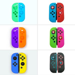 닌텐도 스위치 조이 콘 스틱 실리콘 커버 케이스 2p, 2개, 3조이콘커버-퍼플주황