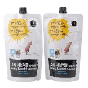 소망 코스모코스 세븐 스피드 먹물 칼라크림 400ml 오징어먹물 새치커버 염색약, 다크브라운, 1개