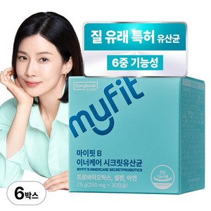 동국제약 마이핏 이보영 질 유래 특허 유산균 50억 6중 기능성 여성유산균, 30정, 6개