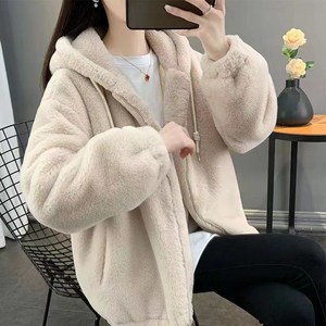 여성용 인조 토끼털 후드 뽀글이 점퍼 Women's Jacket 6K226