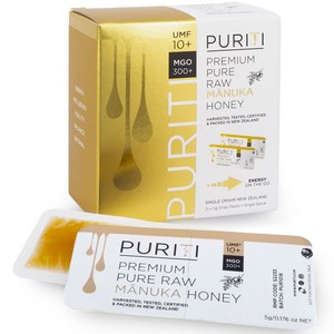 [정품] PURITI 마누카 꿀 스틱 UMF 10+ MGO 300+ | 뉴질랜드 프리미엄 건강식품, 21개, 5g