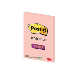 3M 포스트잇노트 660 라인핑크 친환경 강한 점착 접착 메모지 그리너 102x152mm, 단품