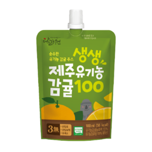 탐라원 생생제주유기농감귤 100ml 무색소 어린이주스, 30개