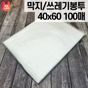 SE118호 40x60 평판 막지 쓰레기용 분리수거 봉투 20리터 100매 투명, 1개, 20L