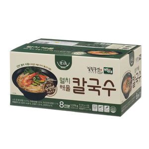 백제 일월풍면 멸치 해물칼국수 197g x 8개 코스트코, 1팩, 1.576g