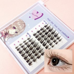 대용량 다크브라운 진갈색 인조 부분 아이돌 포인트 가닥속눈썹 자연스러운 미브린 다크브라운 카라래쉬 단품, 1개, 다크브라운 카라래쉬 C컬 길이혼합