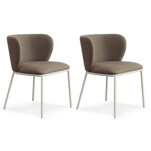 티엔느디자인 제나 카페 인테리어 식탁 의자 2p, 클레이 브라운+화이트(무료배송) X 2개, 2개