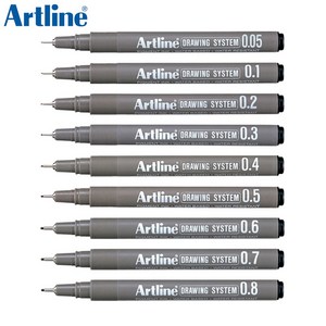 아트라인 캘리그라피 드로잉 시스템펜 블랙, 0.3mm 블랙 EK-233