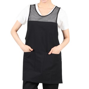 여름 앞치마 원피스형 시원한 식당 주방 업소용 LA58, LA58 검정 민트 L, 1개