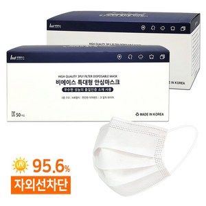 비에이스 국산 일회용 덴탈마스크, 100개입, 1개, 특대형 화이트