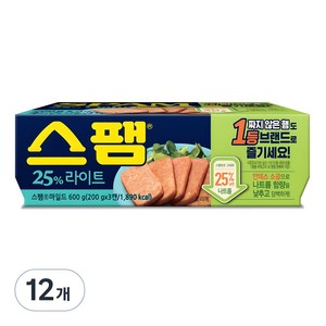 스팸 25% 라이트 햄통조림, 12개, 200g