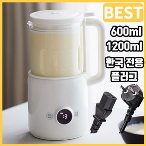 엠제이하우스 저소음 두유제조기 600ml 1200ml 1500ml 가정용 대용량 이유식 죽 스프 콩물 과일쥬스 간편예약 자동세척 보온 다기능 믹서 메이커