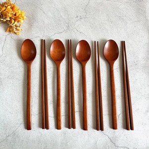 옻칠 나무 수저세트 수저 받침 우드 숟가락 젓가락, 5. 나무 수저세트 (4개), 1개