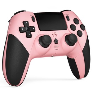 CHEREEKI PS4/PS4 Slim/PS4 Po 이중 진동 기능을 갖춘 무선 컨트롤러, Pink, 1개