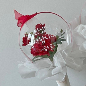 완제품 12시이전 당일발송 ) 튤립풍선 카네이션풍선 학예회꽃다발, 카네이션 레드, 콘그램형, 1개