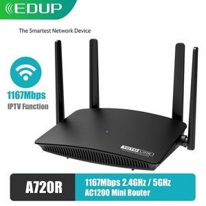 라우터 EDUP TOTOLINK 1200M WiFi 라우터 듀얼 밴드 11AC 2.4GHz5GHz 4 안테나 무선 네트워크 리피터 A720R 지원 APP 관리 IPTV 유플러스인터넷IPTV