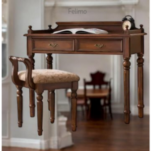 펠리모 엔틱 서재책상 세트 인테리어 레트로 원목 책상 미니 1인용, 100