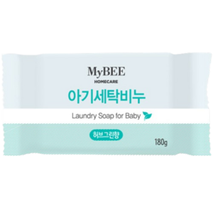 마이비 아기 세탁비누 허브그린향 180g, 5개