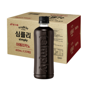 아카페라 심플리 디카페인 아메리카노 무라벨, 400ml, 20개