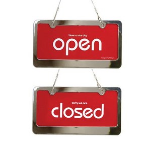 OPEN/CLOSED(스텐) 빨강 검정 오픈표지판