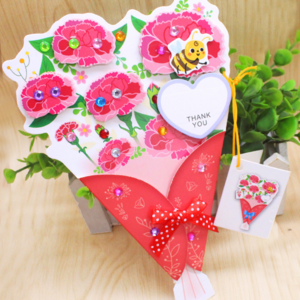 MINIZI 스승의날 어버이날 DIY 감사 카네이션 편지, 2개