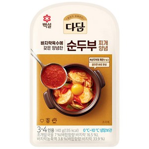 CJ 다담 바지락 순두부 찌개양념, 140g, 16개