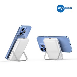 엠피맨 20W 고속 충전 무선 거치대 맥세이프 보조배터리 10000mAh, (화이트) VK-PBW-0036-02