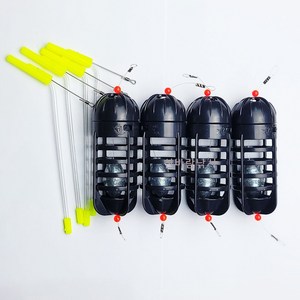 수제 국산 플라스틱 편대카고 카고편대 감성돔채비 낚시카고 집어통 밑밥통 카고망 카고채비 원투 집어통, 4개, 블랙카고 중 18호