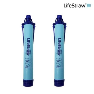 라이프스트로우 아웃도어 휴대용 생존 스트로우 LIFESTRAW, 블루, 2개