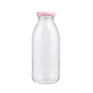 원형 쥬스 유리병 핑크 48p, 300ml, 1개