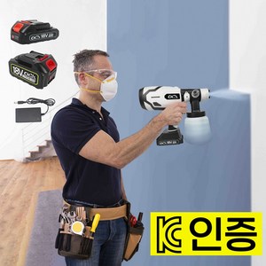 [국내배송] 무선 페인트건 배터리2개포함 마끼다호환 KC인증 도색 스프레이건 도장, 1개