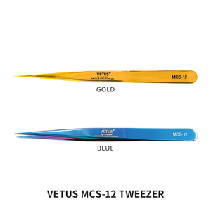 래쉬놀 속눈썹 핀셋 비투스 MCS 시리즈 속눈썹펌 속눈썹연장 VETUS, 1개, MCS-12 GOLD