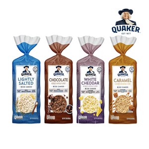 퀘이커 라이스 케이크 4종 택1 / Quake Gluten-Fee Lightly Salted Rice Cakes 4.47oz, 화이트 체다 라이스 케이크, 1개