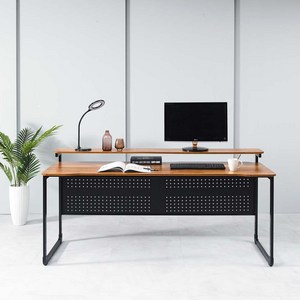 NOOMA 레오 게이밍 컴퓨터 책상 B형(낮은선반형) 1200 1500 1800, 레오 타공판책상-B형(낮은선반형), 우드