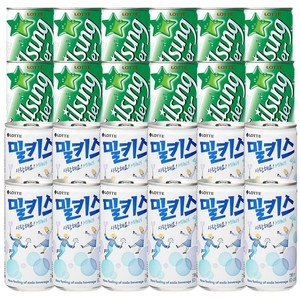[안녕골목마켓] 밀키스 190ml 12개 칠성 사이다 190ml 12개 총24개 *안전포장*, 24개